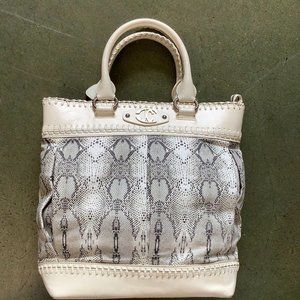 Roberto Cavalli grey black snake print Purse